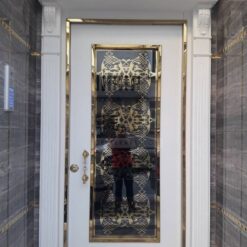 Gold Detay Beyaz Apartman Bina Kapısı ÇK0805