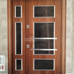 Ahşap Gümüş Apartman Bina Kapısı ÇK0845