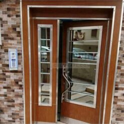 Aynalı Ahşap Apartman Bina Kapısı ÇK0846