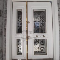 Beyaz Cam Desen Apartman Bina Kapısı ÇK0871