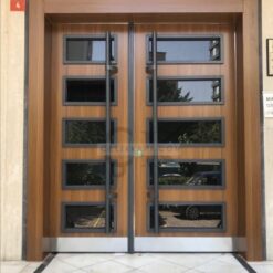 Cam Bölmeli Koyu Kahve Apartman Bina Kapısı ÇK0873