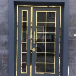 Gold Çerçeve Detay Apartman Bina Kapısı ÇK0875