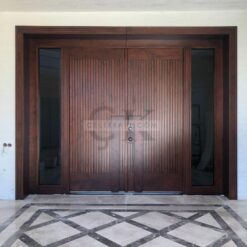 Çizgili Kahverengi Büyük Villa Kapısı ÇK0163
