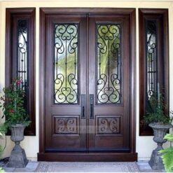 Ferforje Detay Kahverengi Villa Kapısı ÇK0191