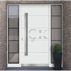 Siyah Çerçeve Detay Beyaz Villa Kapısı ÇK0207