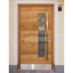 Buz Cam Detay Ahşap Villa Kapısı ÇK0302
