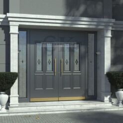 Altın Kulplu Antrasit Villa Kapısı ÇK0319