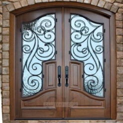 Ferforje Detay Ahşap Villa Kapısı ÇK0004