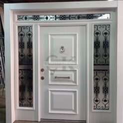 Ferforje Detay Beyaz Villa Kapısı ÇK0066