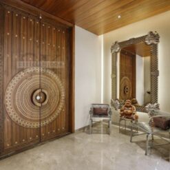 Kulp Detay Kahverengi Villa Kapısı ÇK0090