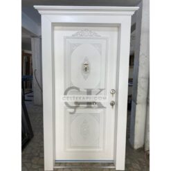Kabartma Detay Beyaz Daire Kapısı ÇK0625