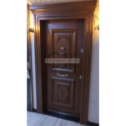Kabartmalı Kahverengi Daire Kapısı ÇK0611