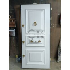 Gold Kulplu Beyaz Daire Kapısı ÇK0677