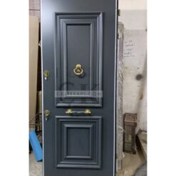 Altın Kulplu Gri Daire Kapısı ÇK0683