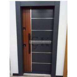 Çizgili Antrasit Daire Kapısı ÇK0618