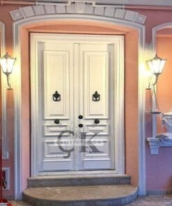 Desenli Beyaz Ahşap Villa Kapısı ÇK0357