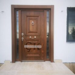 Desenli Camlı Ahşap Villa Kapısı ÇK0363