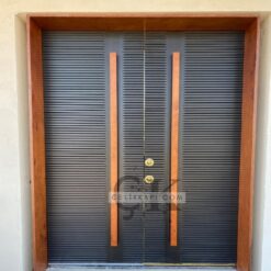 Çift Kanat Ahşap Detaylı Villa Kapısı ÇK0389