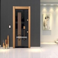 Gold Detaylı Siyah Daire Kapısı ÇK0728