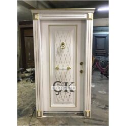 Gold Detaylı Beyaz Daire Kapısı ÇK0732