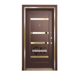 Gold Detaylı Ahşap Daire Kapısı ÇK0742