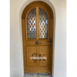 Çift Camlı Oval Ahşap Kapı ÇK2036