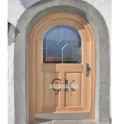 Camlı Açık Renk Oval Ahşap Kapı ÇK2042